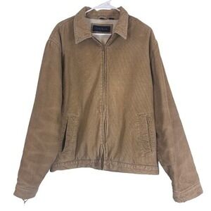 Club Room Tan Corduroy Sherpa Lined Harrington Jacket Workwear‎ Tan Mens Large
